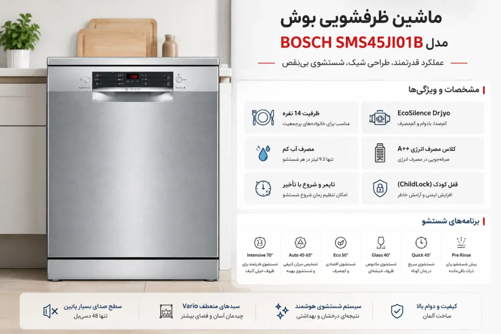 ماشین ظرفشویی بوش مدل BOSCH SMS45JI01B