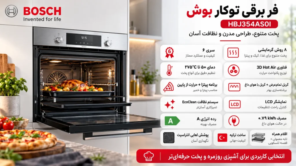  فر برقی توکار بوش مدل BOSCH HBJ354AS0I 
